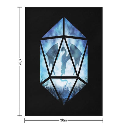 Blue Sky Ice Dragon D20 Throw Blanket