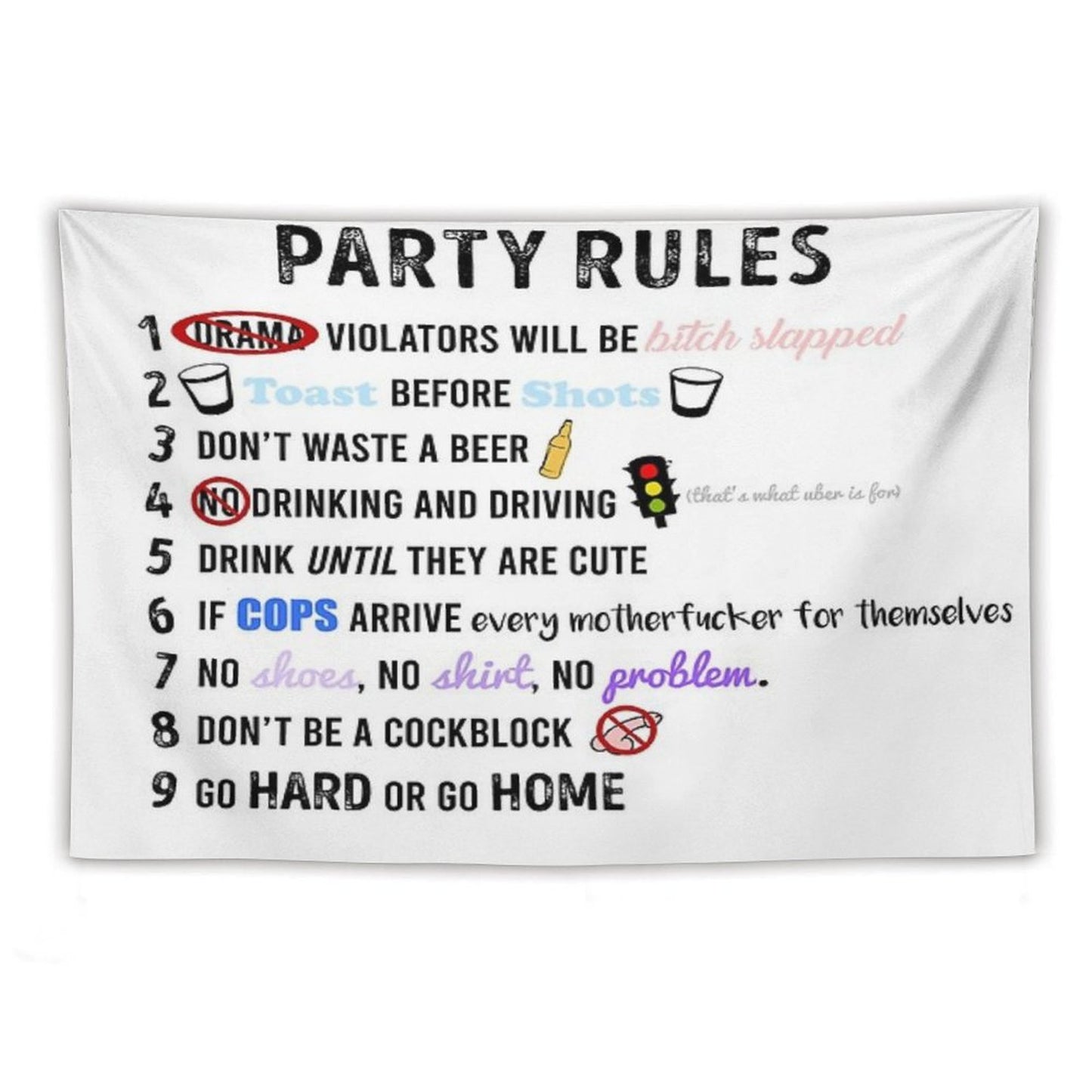 Party Rules Tapestry