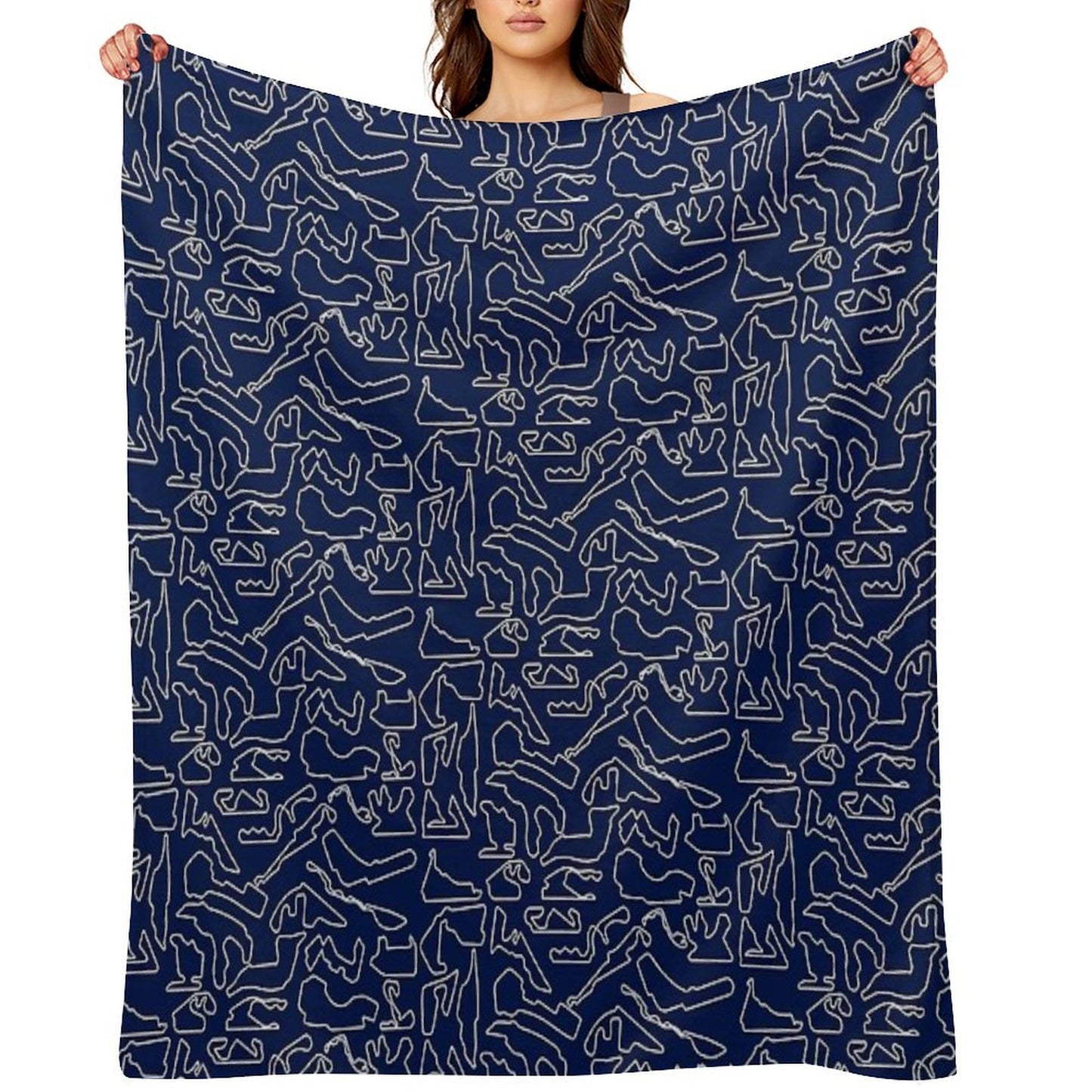 F1 Tracks 2023 (Dark Blue) Throw Blanket