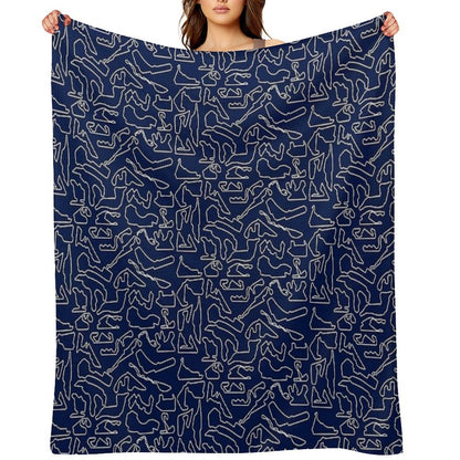 F1 Tracks 2023 (Dark Blue) Throw Blanket