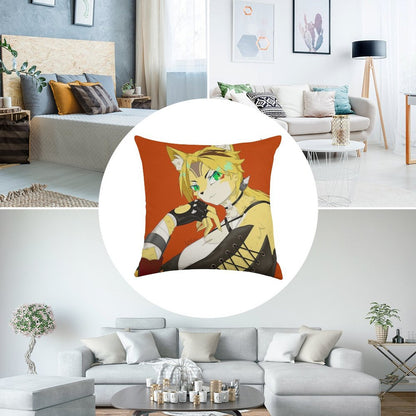 The Cat of Calydon Linen Throw Pillow Cover