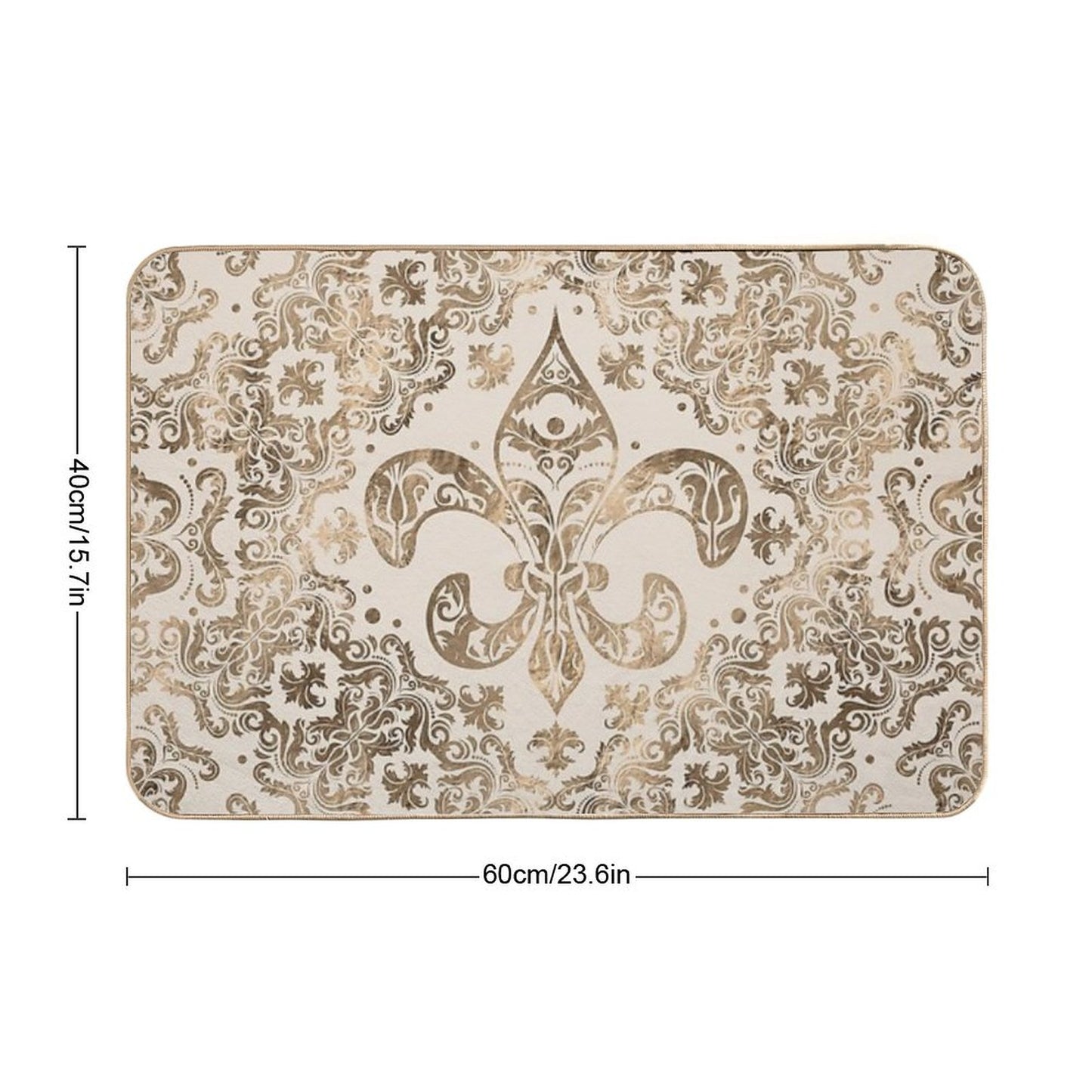 Fleur-de-lis Ornament - Pastel Gold Bath Mat