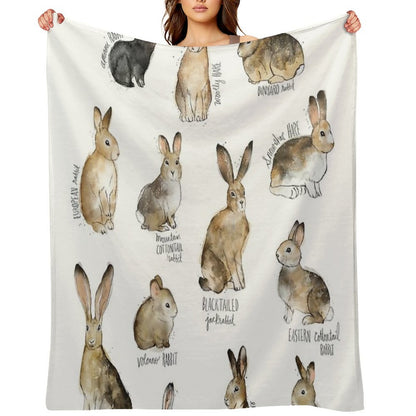 Rabbits & Hares Throw Blanket