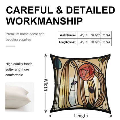 MacIntosh Rose Linen Throw Pillow Cover