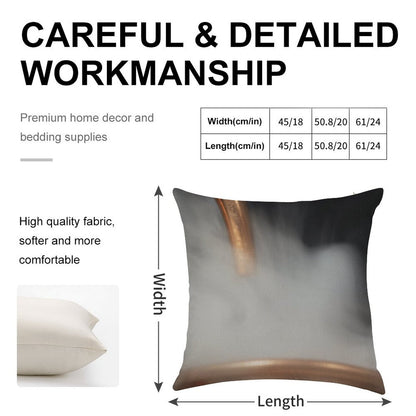 Copper Pipe with Steam Linen Throw Pillow Cover