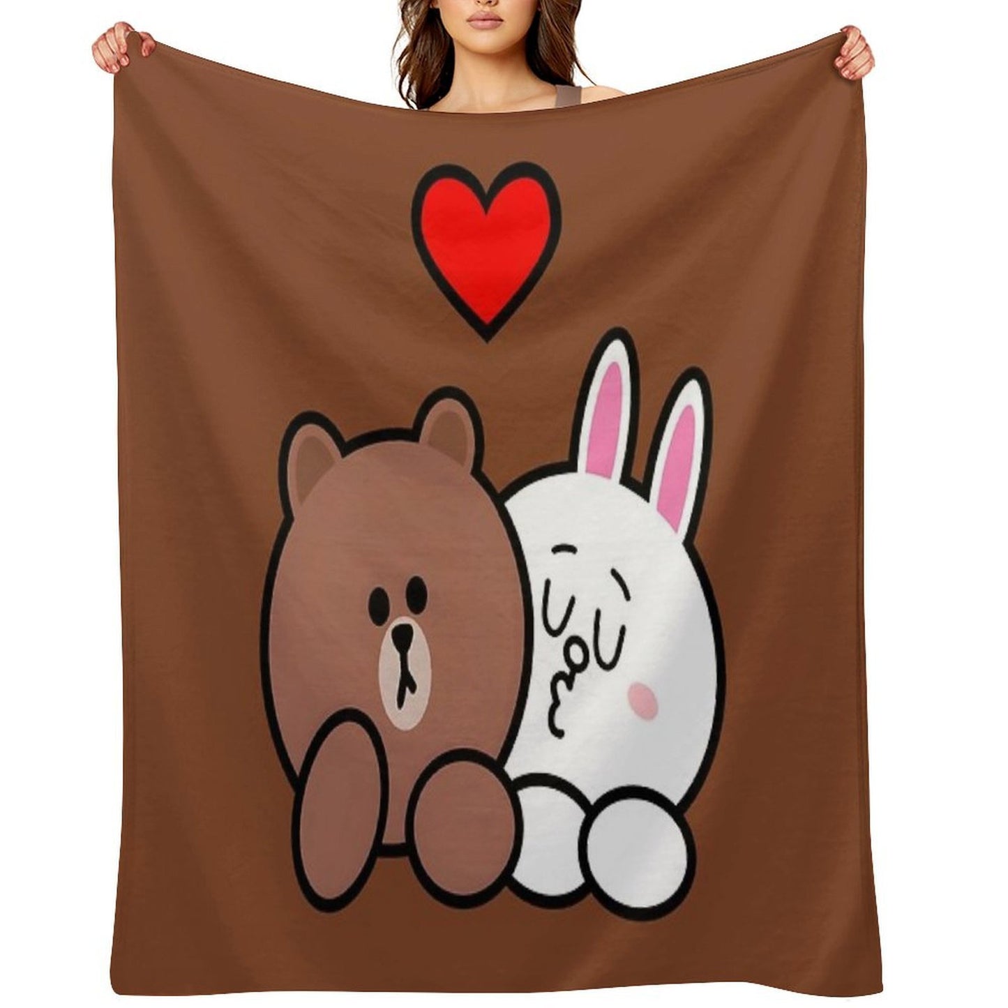 Brown Bear And Cony in Love Classic Throw Blanket