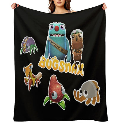 Bugsnax Fan Art Pack  Bugsnax Grumps And BugSnax Characters Bugsnax Mayor Filbo Throw Blanket