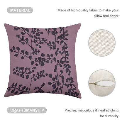 Bella’s Purple Bed Spread Print Linen Throw Pillow Cover
