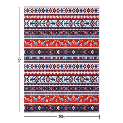Swedish Norwegian Folk Art – Colorful Nordic Tribal Pattern Throw Blanket