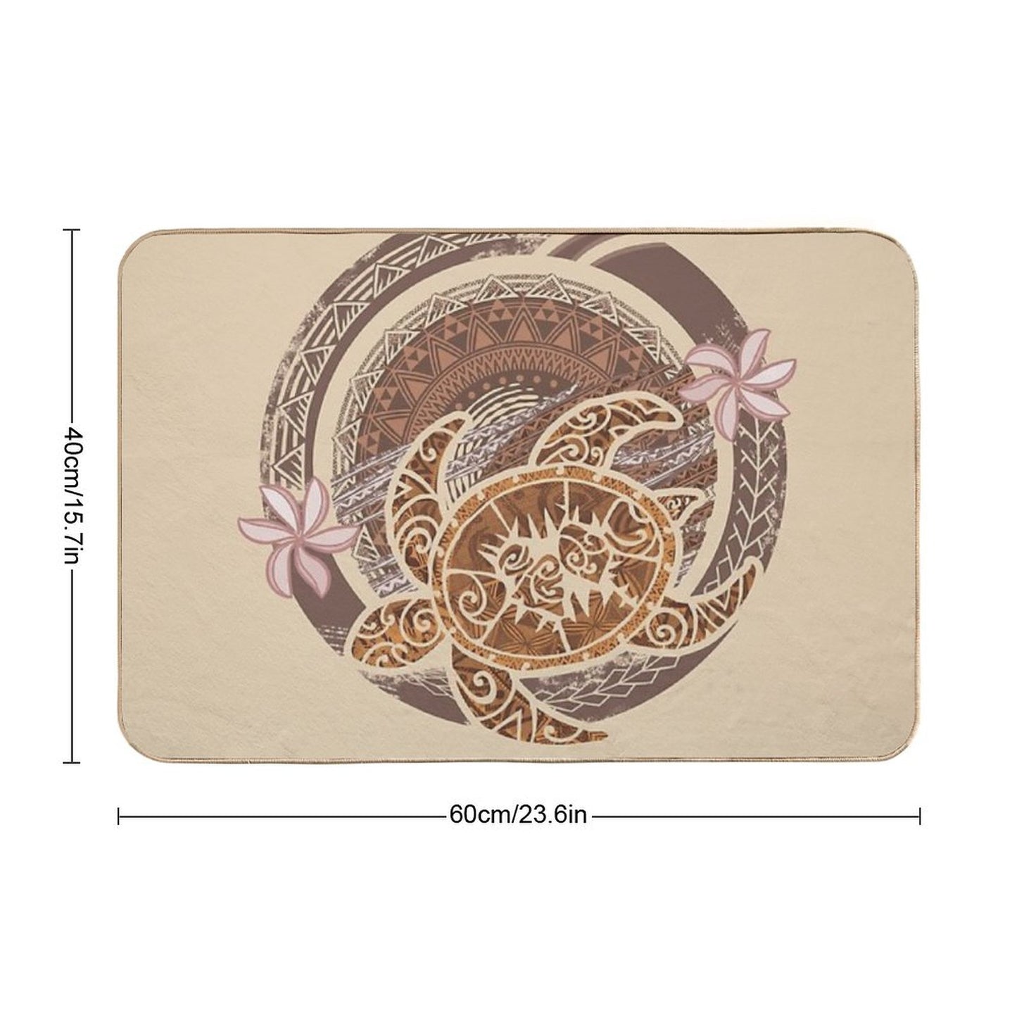 Vintage Circular Samoan Turtle Dive Bath Mat