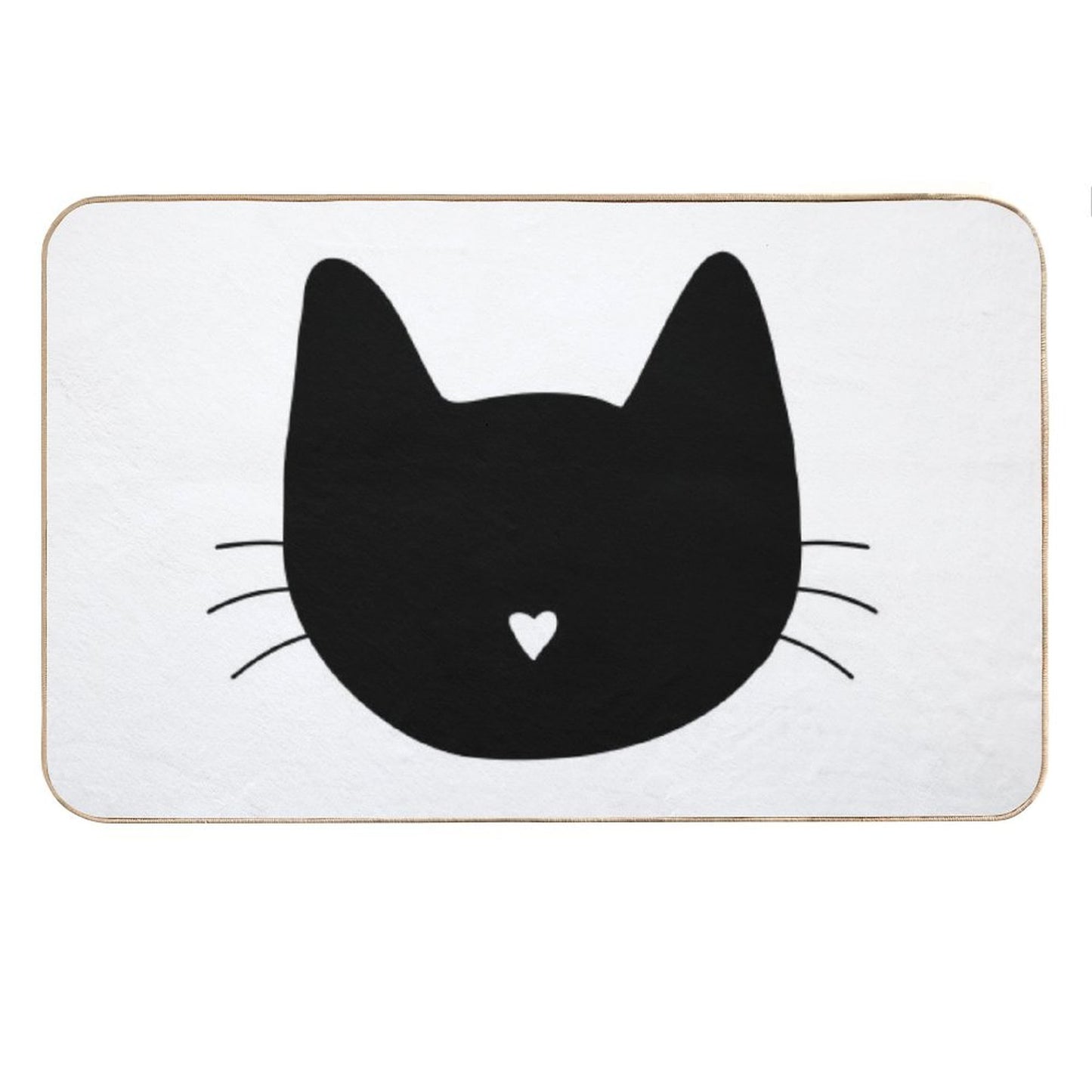 Cat Heart Nose Bath Mat