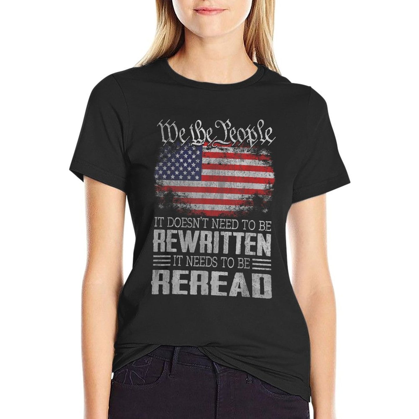 US Constitution of The USA Needs To Be Reread  Polyester Blend T-Shirt