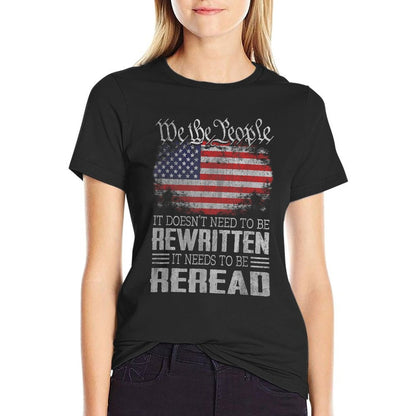 US Constitution of The USA Needs To Be Reread  Polyester Blend T-Shirt