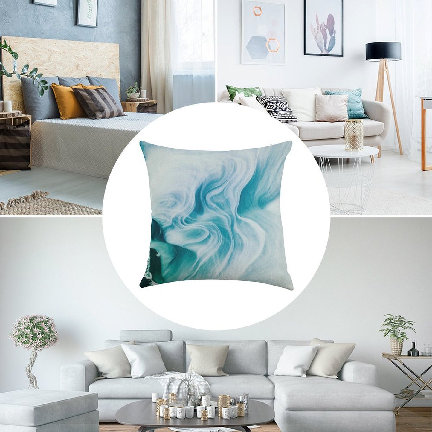 Marble Sandstone - Oceanic Linen Throw Pillow Cover