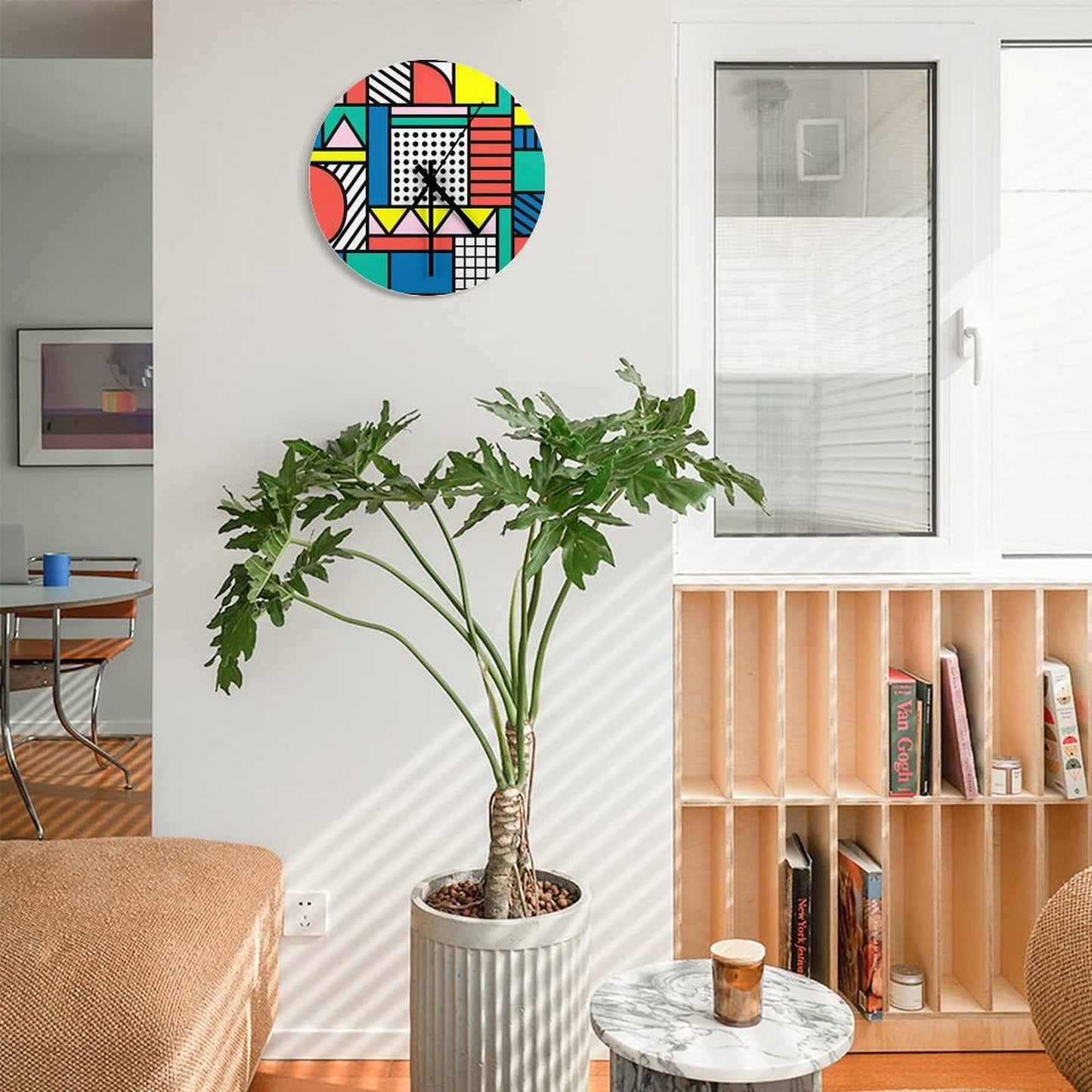Memphis Color Block Wall Clock