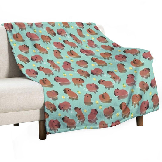 Capybath Time Throw Blanket