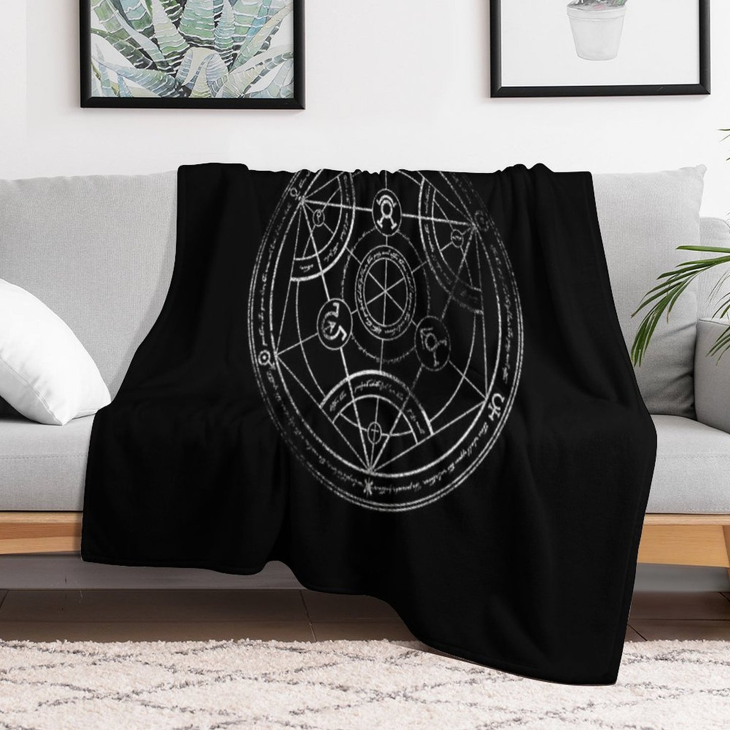 Human Transmutation Circle - Chalk Throw Blanket