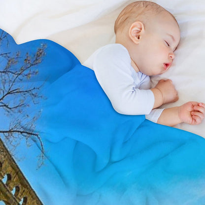 Roman Aqueduct Ruins, Pont Du Gard, Provence, France Color Photograph  Photography Throw Blanket