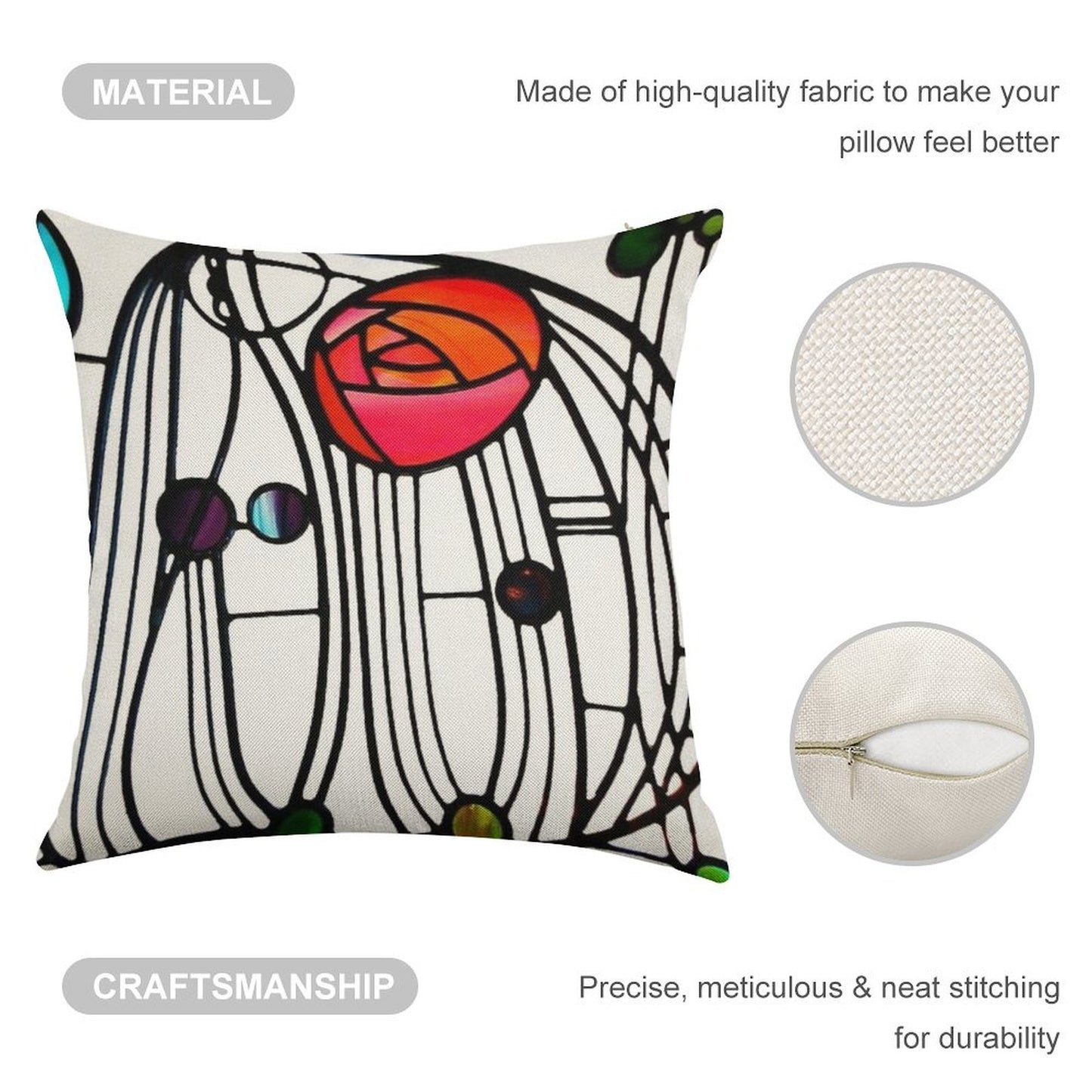 Charles Rennie Mackintosh - Window,No, 01. Linen Throw Pillow Cover