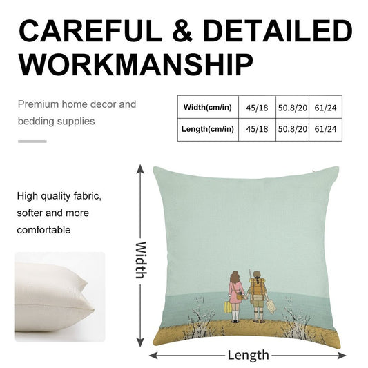 Wes Anderson Movie Linen Throw Pillow Cover