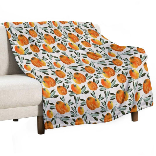 Sunny Orange Throw Blanket