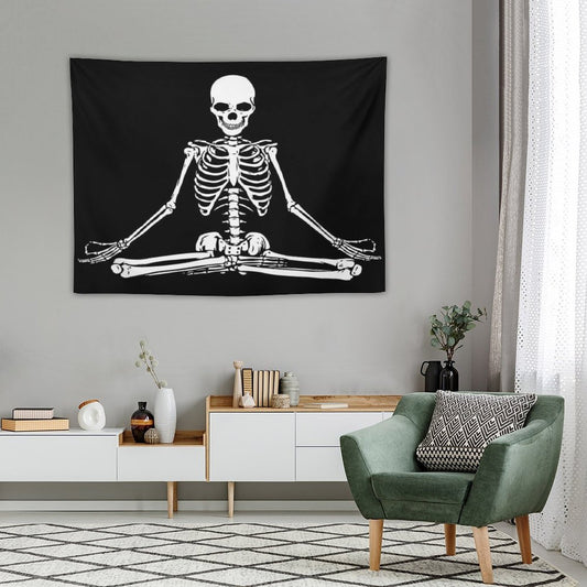 Meditating Skeleton Tapestry