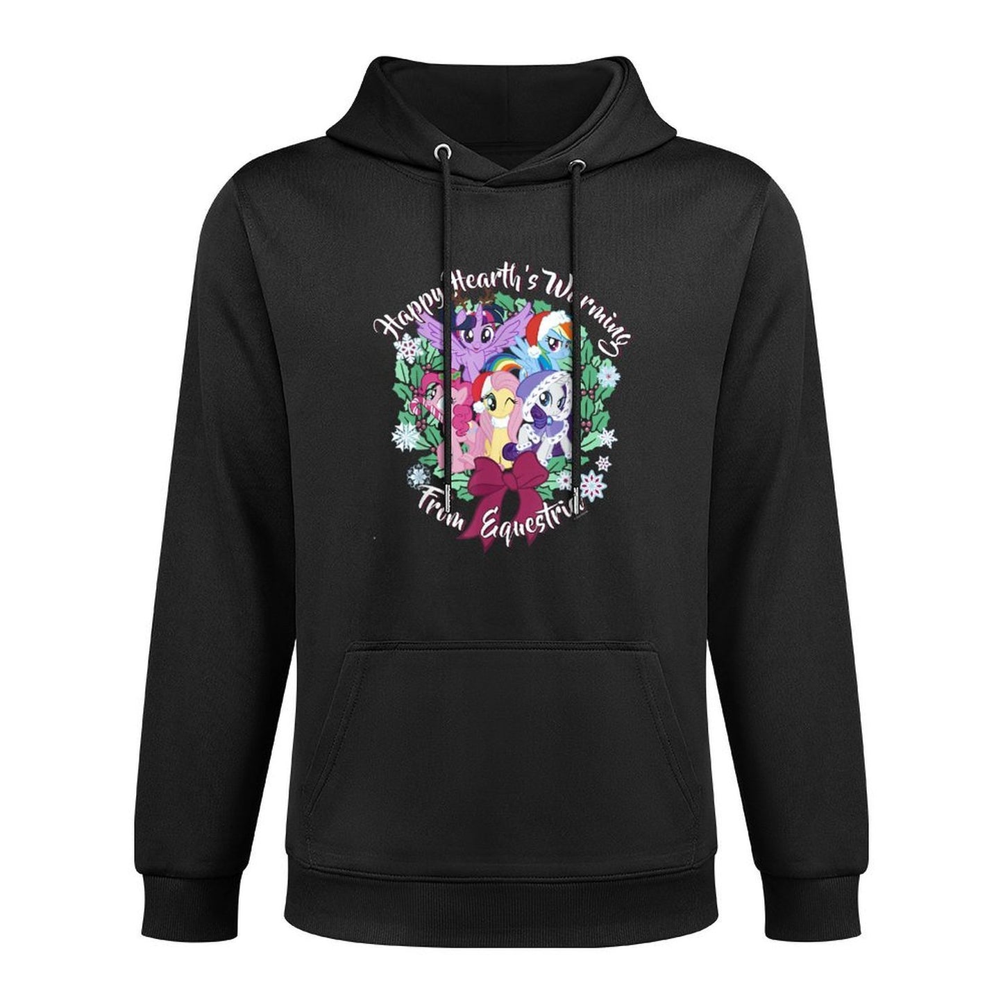 My Little Pony Christmas Happy Hearths Warming Wreath Pilling-Resistant Hoodie
