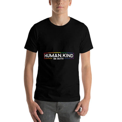 Gay Pride Month Human Kind LGBTQ Ally Rainbow Men Women  Oversized Silhouette T-Shirt