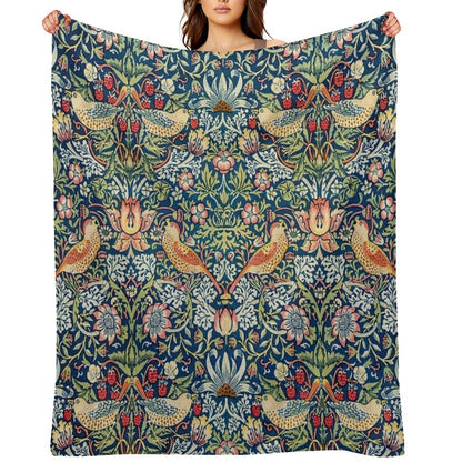 Strawberry Thief by William Morris Throw Blanket