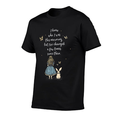 Alice in Wonderland Quote - Whimsical Fantasy Art Rabbit T-Shirt