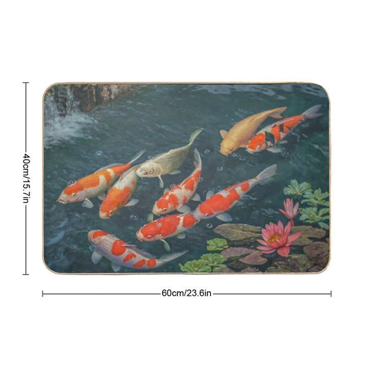 Koi Fish Pond  Goldfish Bath Mat