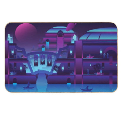 Synthwave Vivec City  Easy Maintenance Bath Mat