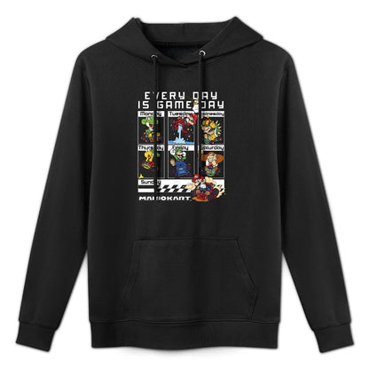 Mario Kart Everyday Is Game Day Group Shot Graphic Shrink-Resistant Hoodie