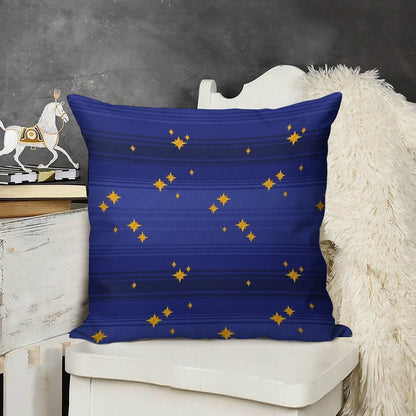 Twinkling Night Sky Linen Throw Pillow Cover