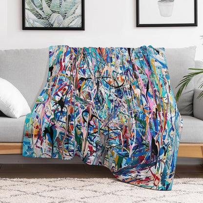 Blue Composition Throw Blanket