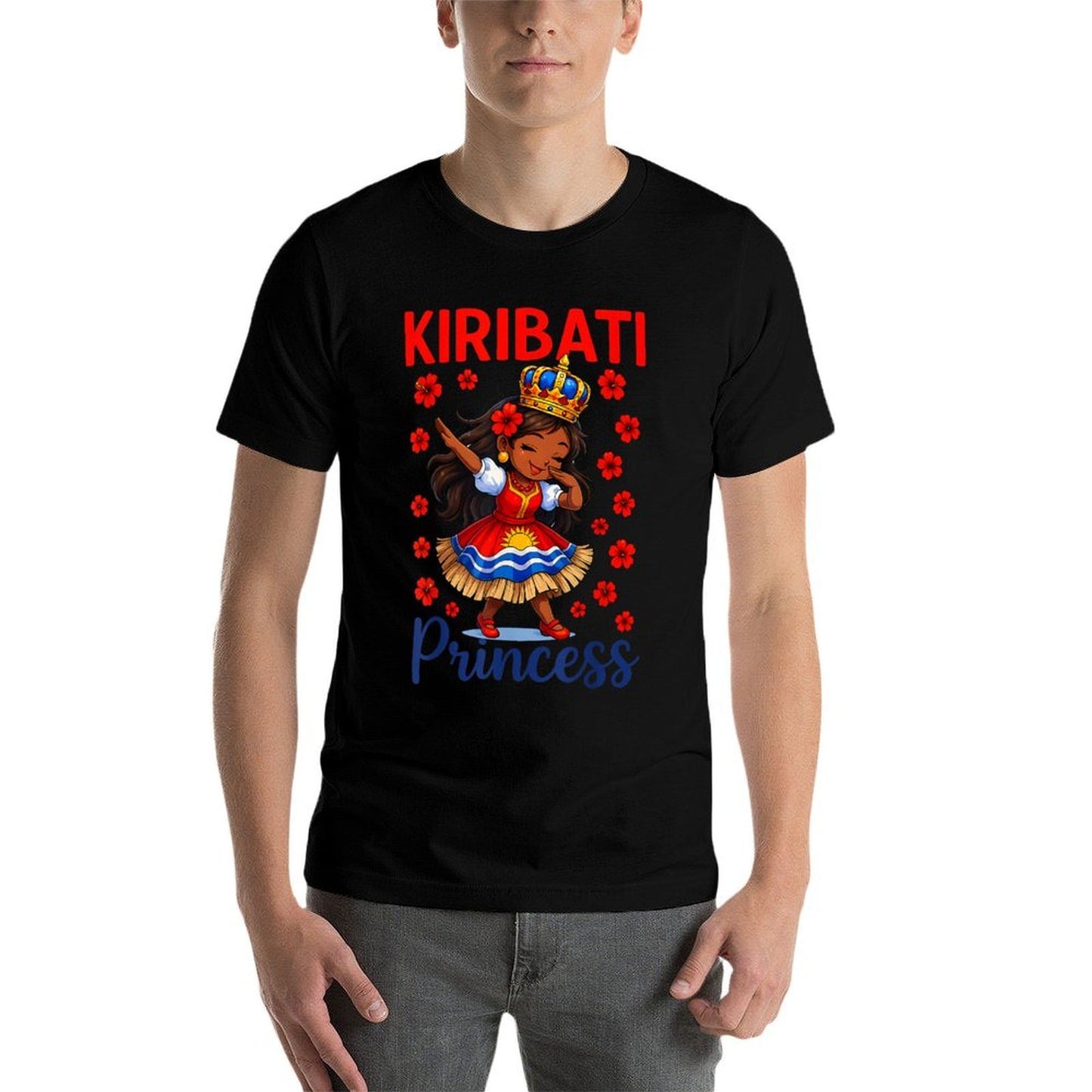 Kiribati Princess Girl Cute Island Pride Dab Crown  Easy-care T-Shirt