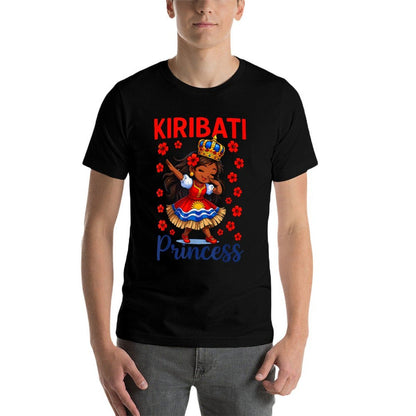 Kiribati Princess Girl Cute Island Pride Dab Crown  Easy-care T-Shirt