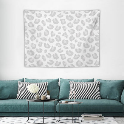Leopard Print - Silver Gray And White Tapestry