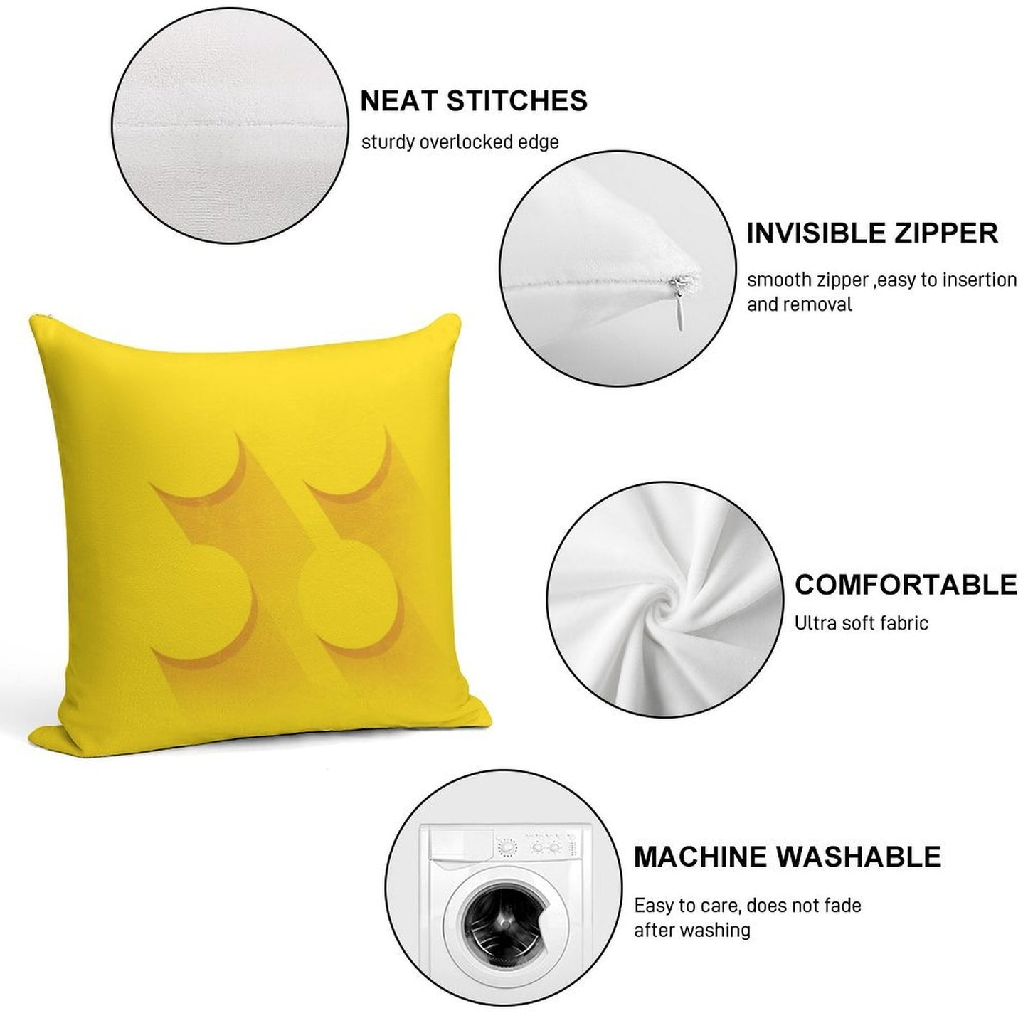 Yellow Brick Soft Skin-Friendly Throw Pillow