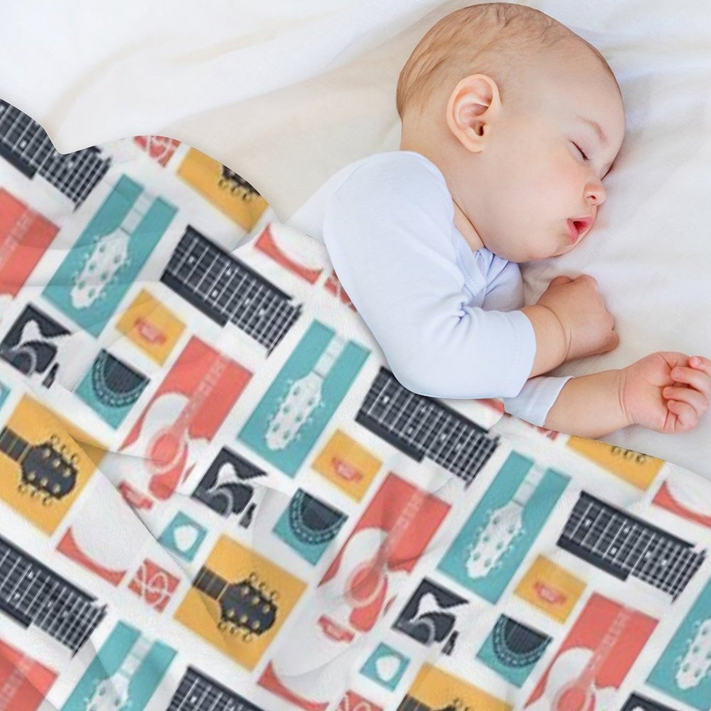 Guitar Collage Throw Blanket