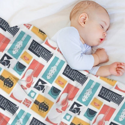 Guitar Collage Throw Blanket