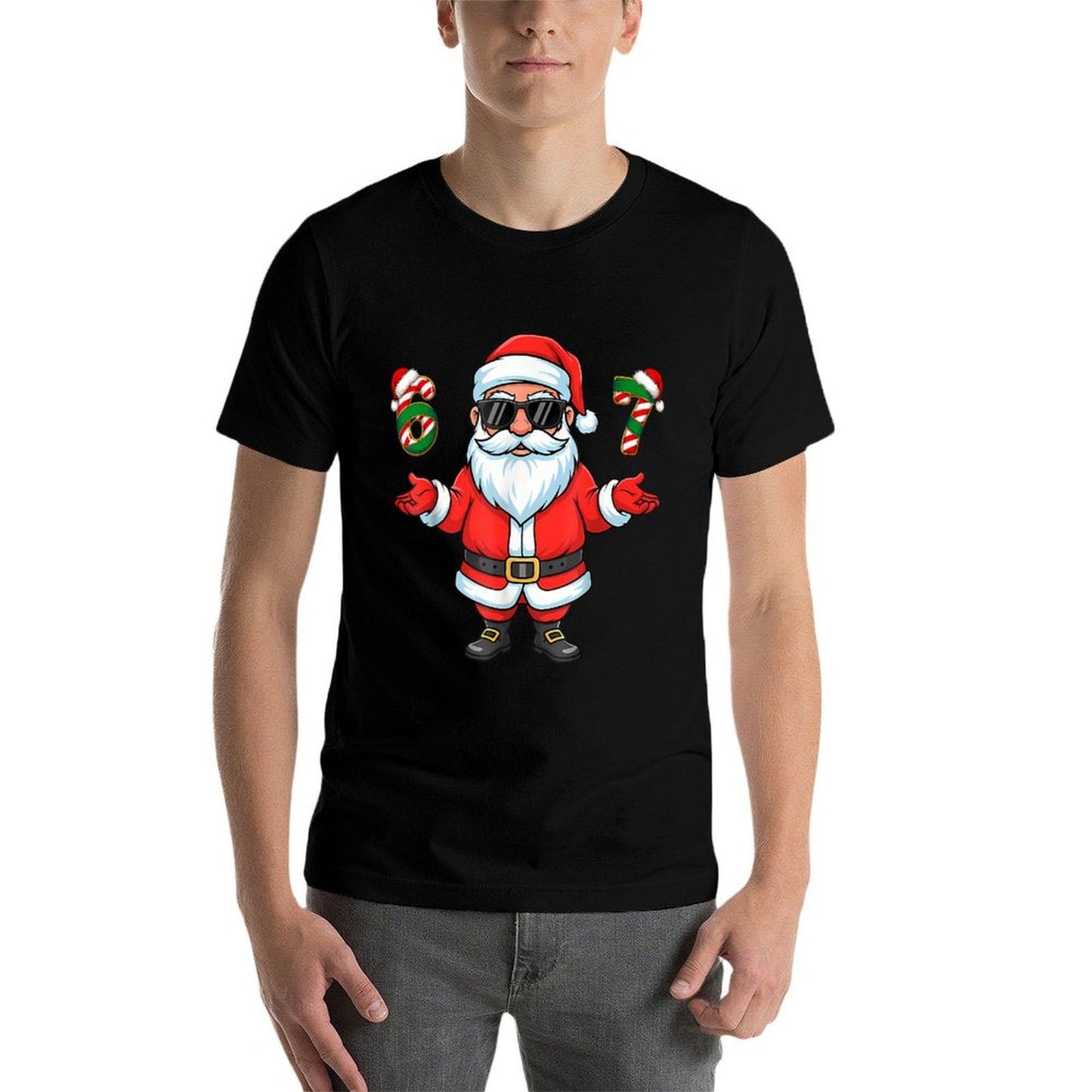 67 Meme Six Seven 6 7 Funny Santa Matching Xmas 67 Christmas  Moisture-wicking T-Shirt