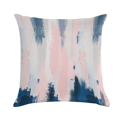 Abstract Blush And Blue Soft Anti-Pilling Throw Pillow