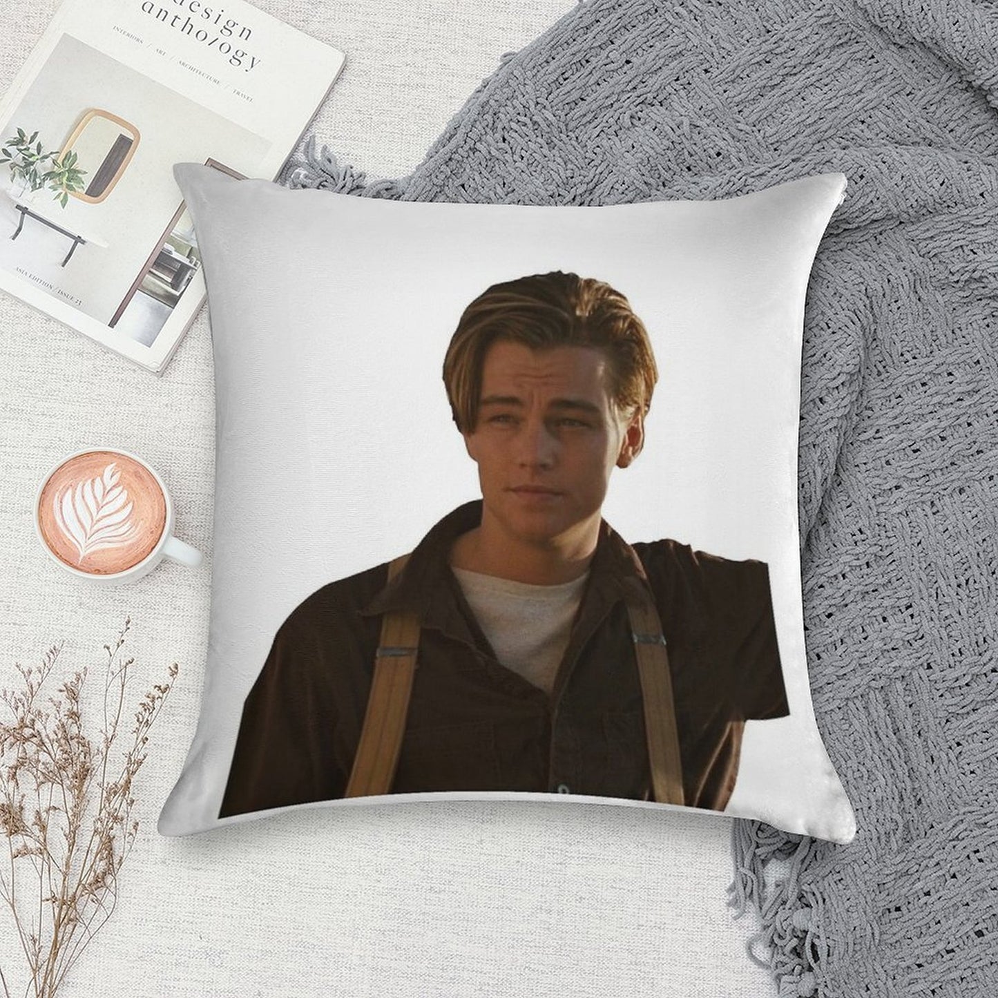 Jack Dawson from Titanic Soft Shrink-Resistant Throw Pillow
