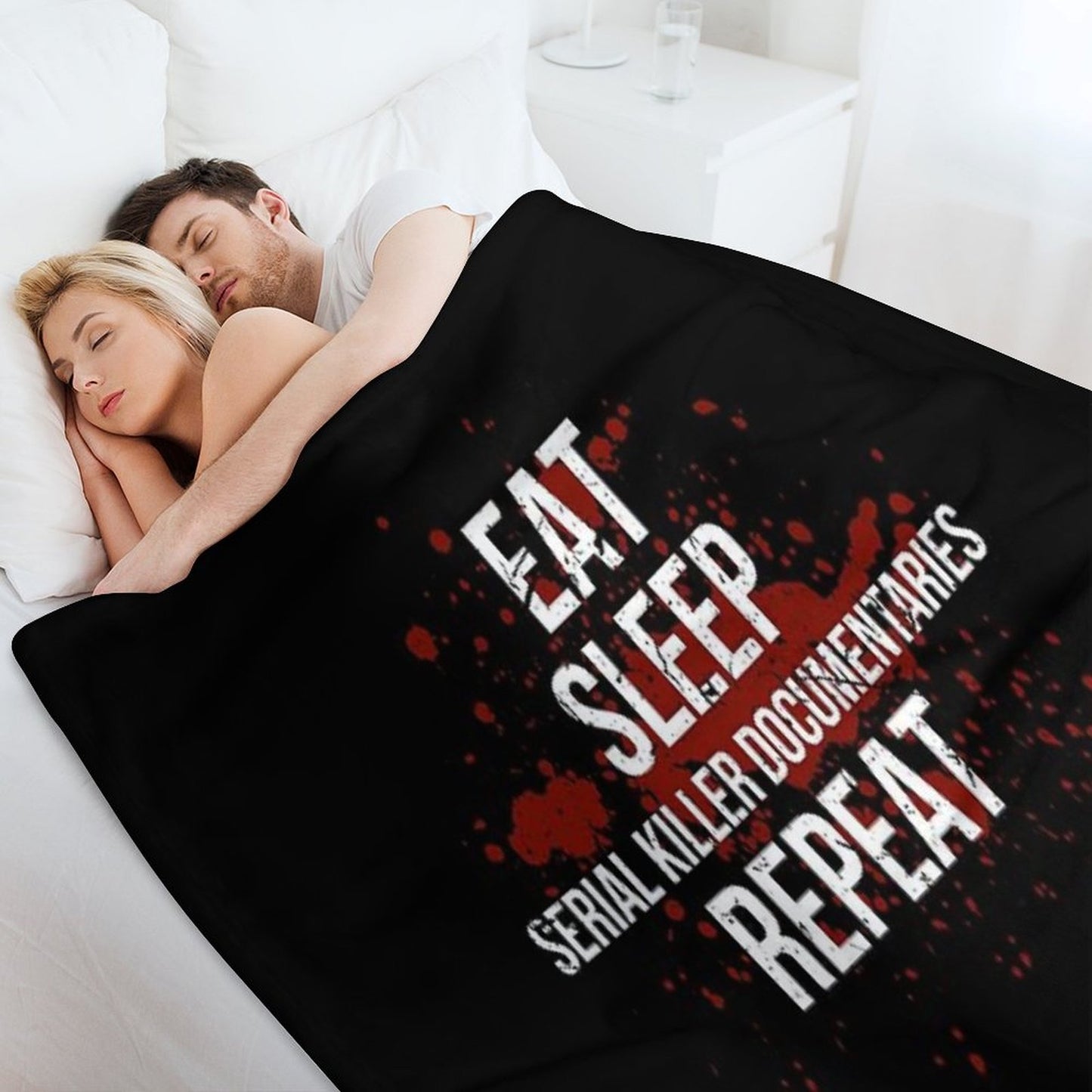 Eat Sleep Serial Killer Documentaries Repeat Crime Lover Throw Blanket