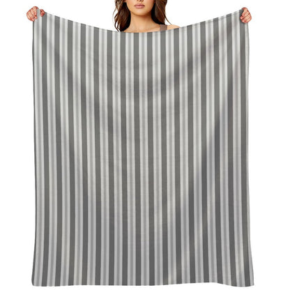 Soft Greys - Asymmetric Stripes Throw Blanket