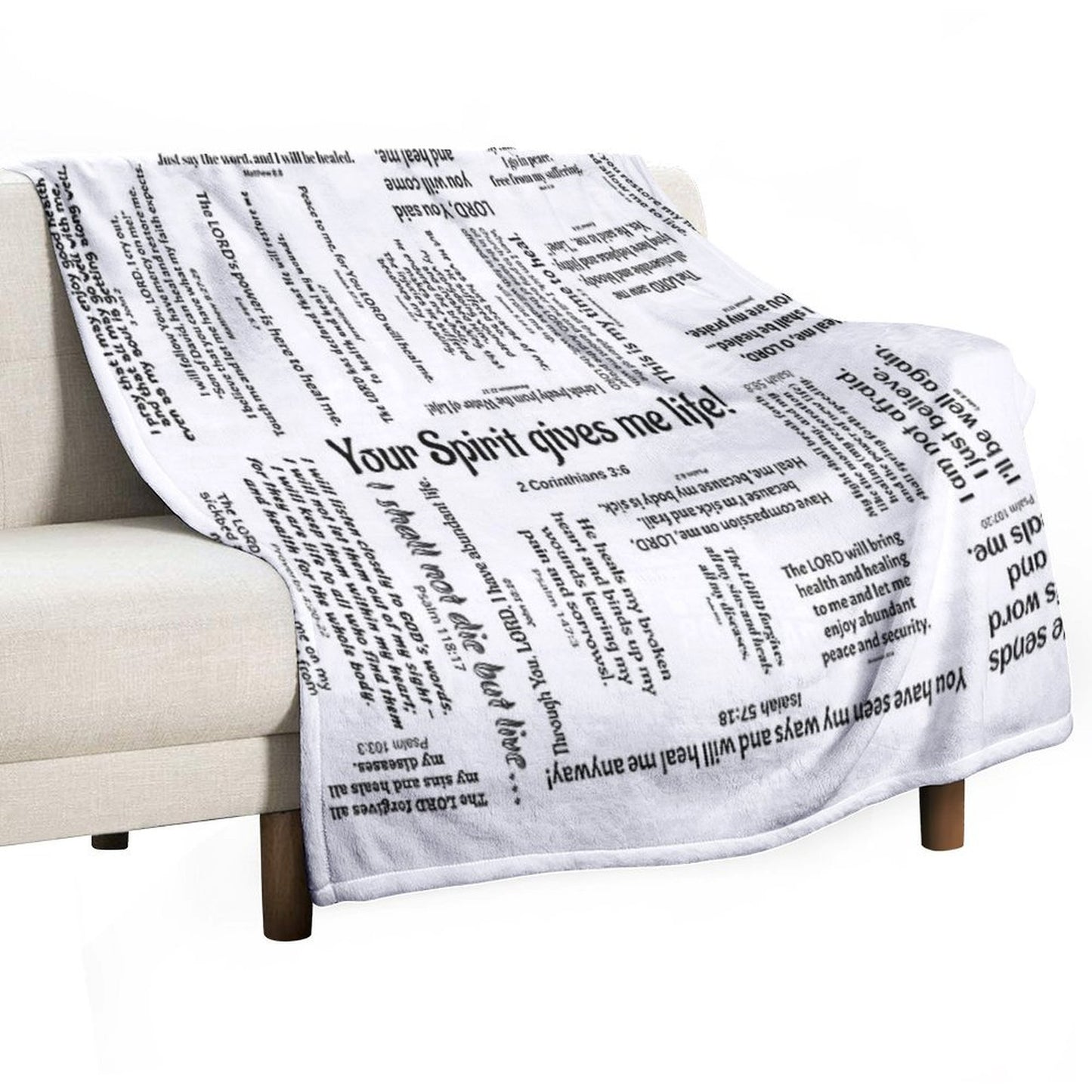 Healing Scriptures Blanket - White Throw Blanket