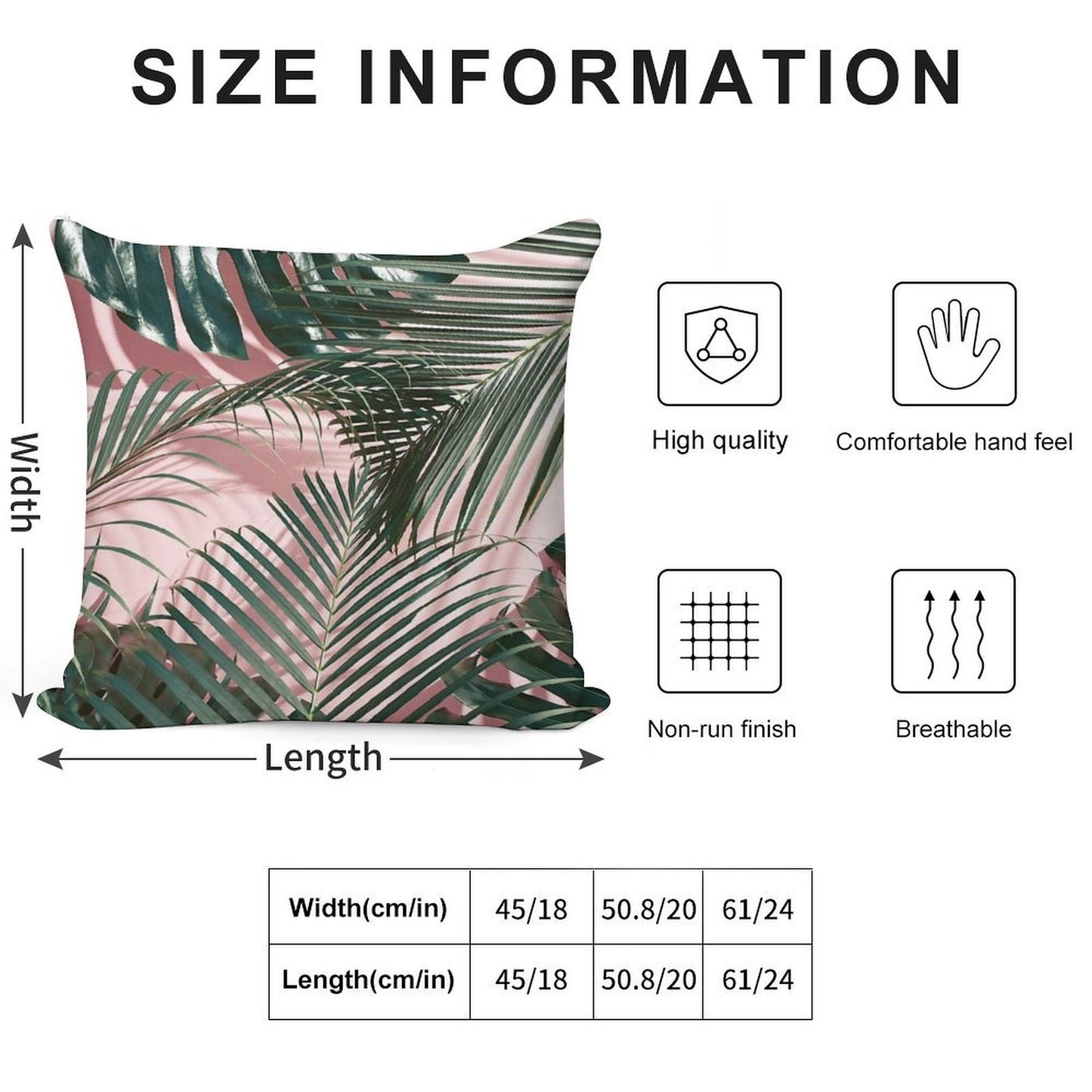 Pink Tropical Leaves Soft Gift Ready Throw Pillow