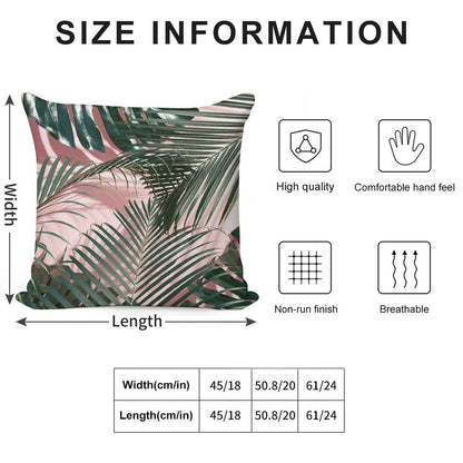 Pink Tropical Leaves Soft Gift Ready Throw Pillow