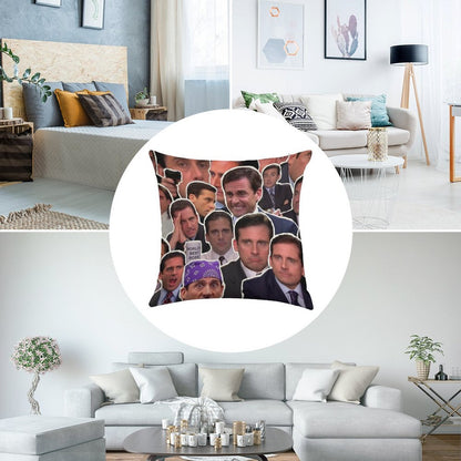 Michael Scott - The Office Collage Linen Throw Pillow Cover